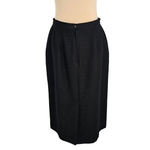 Giovanni-Petrini Vintage Black 100% Wool Black Skirt Sz 11